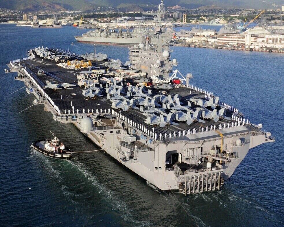 US NAVY USN aircraft carrier USS Ronald Reagan (CVN 76) 12X18 AC2 PHOTOGRAPH
