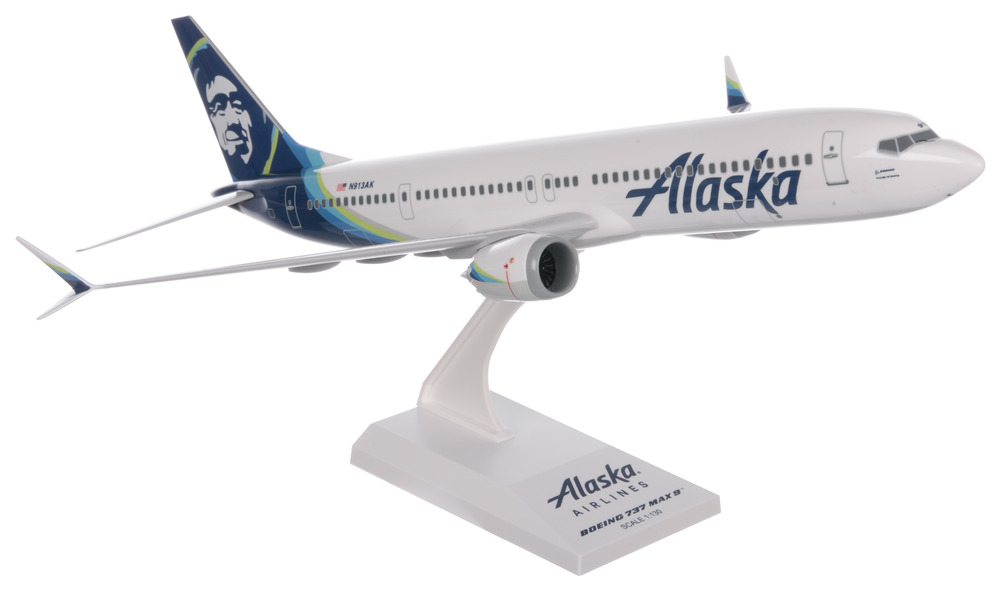 Skymarks SKR1007 Alaska Airlines Boeing 737-Max9 Desk Top 1/130 Model Airplane