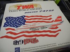 Extremely RARE Inflight Boeing 747-SP TWA, 1:200, Retired, Only 312 Produced picture