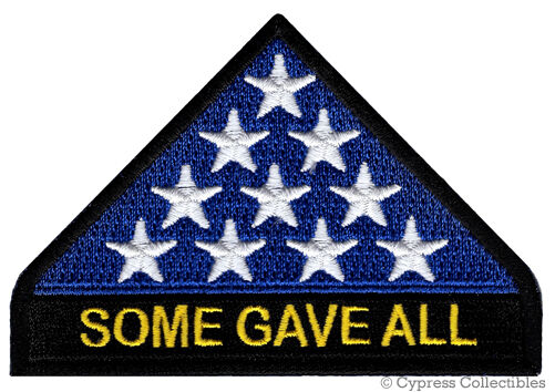SOME GAVE ALL PATCH KIA IN MEMORIAM iron-on embroidered veteran AMERICAN FLAG