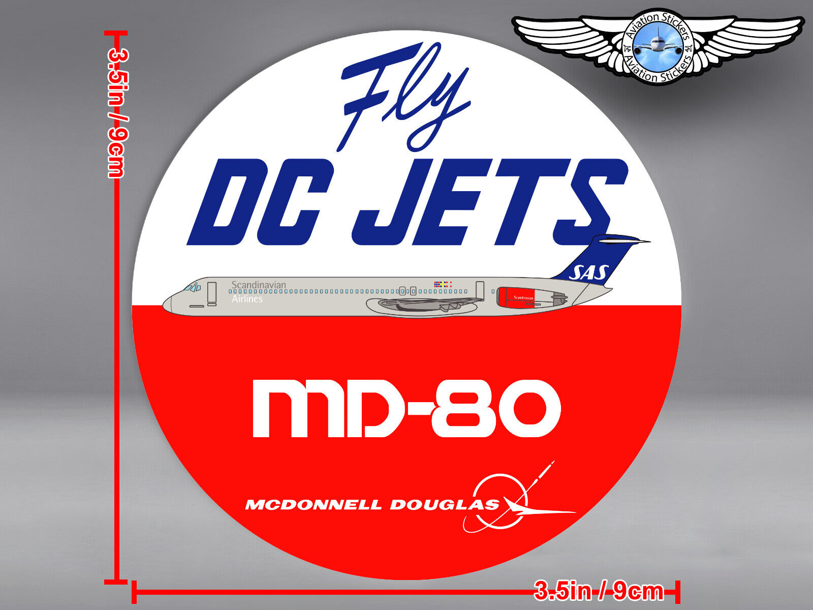 SAS SCANDINAVIAN LIVERY ROUND MD80 MD 80 FLY DC JETS DECAL / STICKER