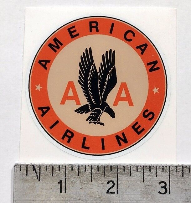 Vintage American Airlines orange sticker decal 3\