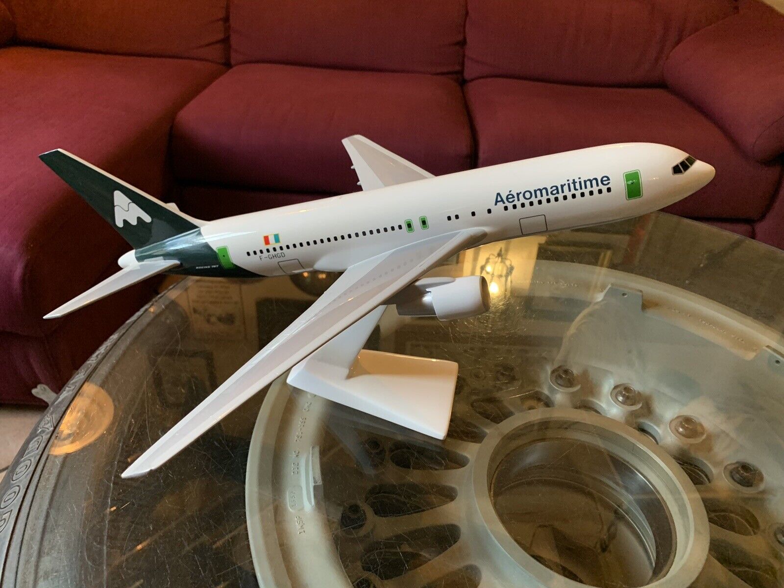 Vintage 1/100 BOEING 767-200 AEROMARITIME Model By ANTOINE Made In France Pacmin