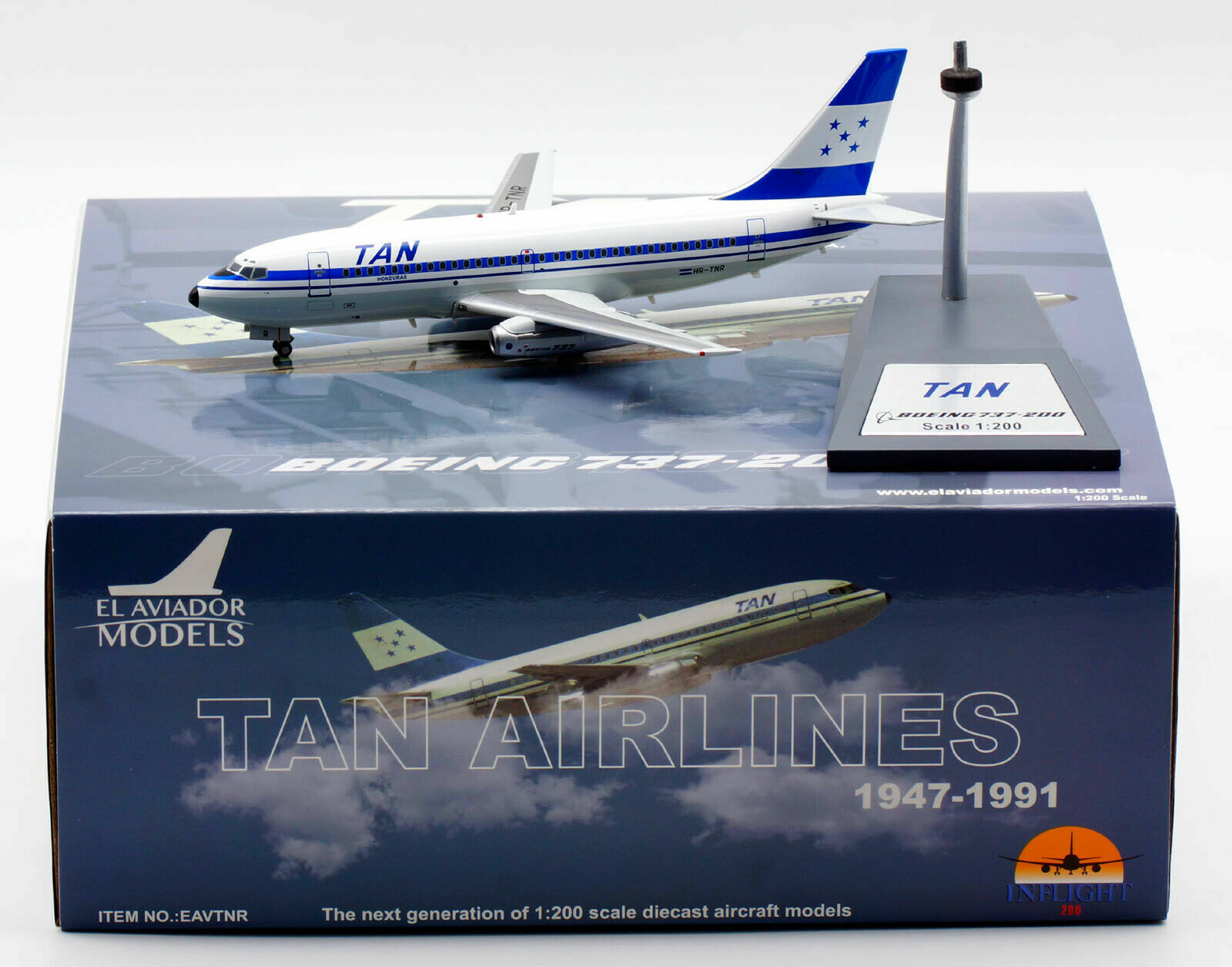 1:200 INF200 TAN Boeing 737-200 HR-TNR with stand