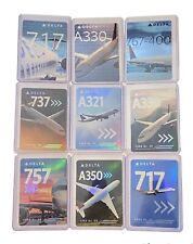 9 Delta Pilot Trading Airplane Cards  Boeing Airbus In Hard Cases picture