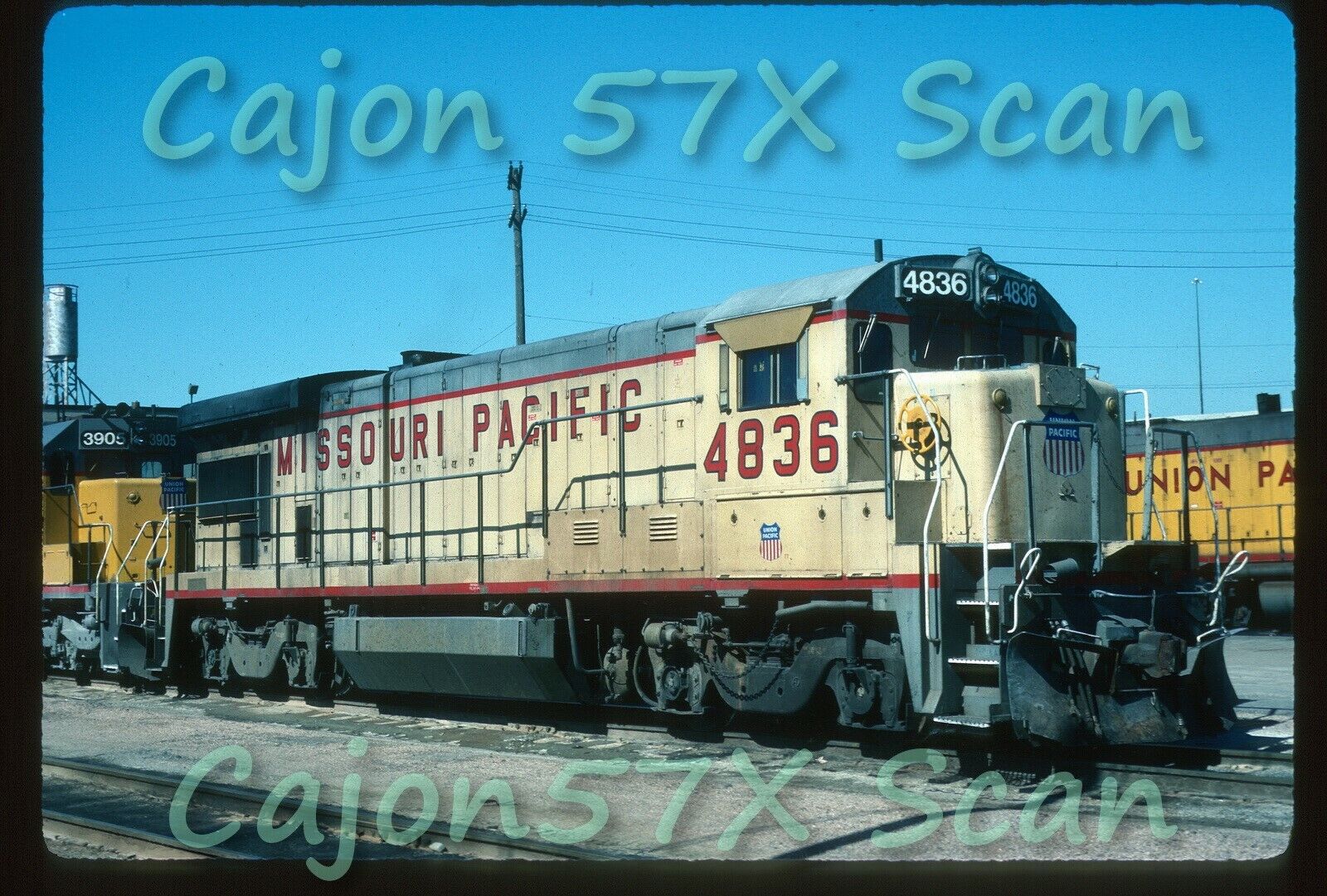 Original slide- MP Missouri Pacific B30-7A #4836 In UP Scheme 8/90