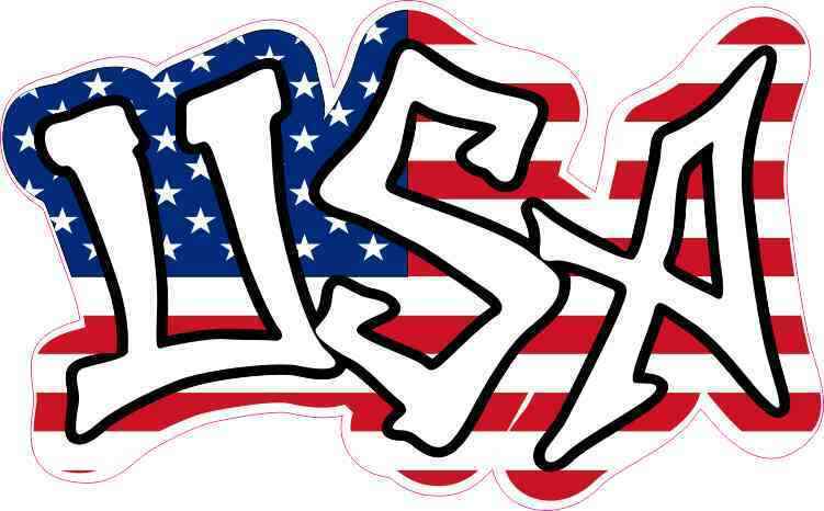 5 X 3 USA American Flag Graffiti Sticker Vehicle Bumper Stickers Vinyl Cup Decal