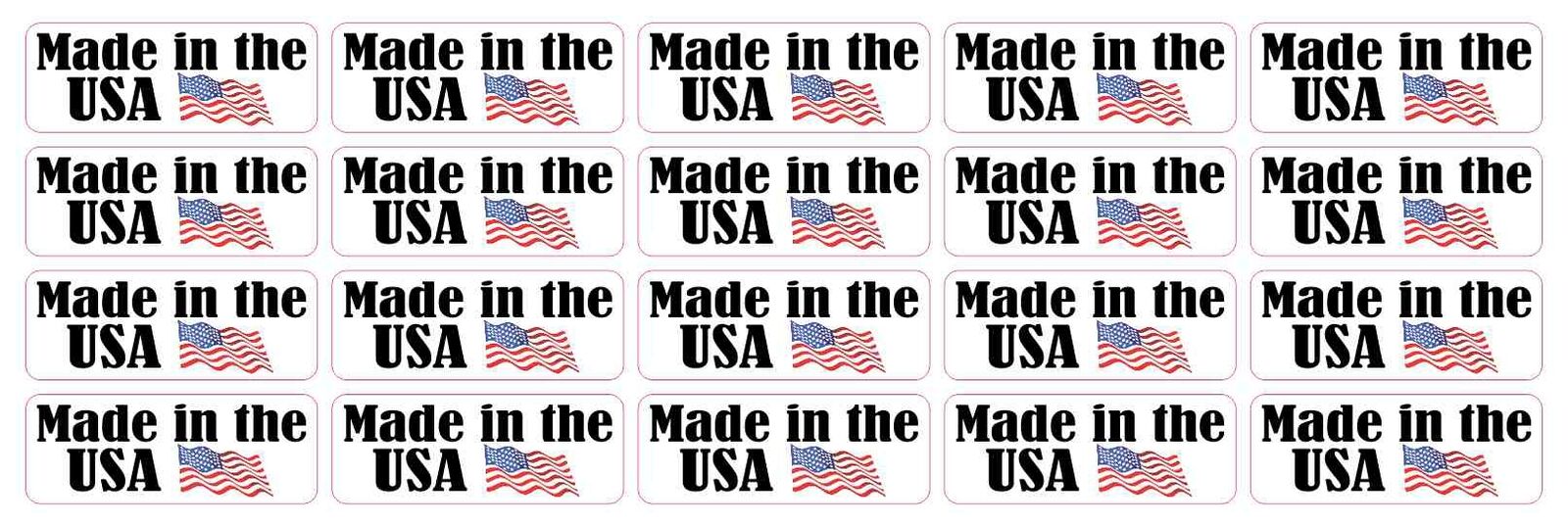[20X] 2in x 0.75in Made in the USA Stickers Vinyl Business Product Labels Decals
