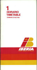 Iberia Air Lines of Spain system timetable 3/25/84 [1101] picture