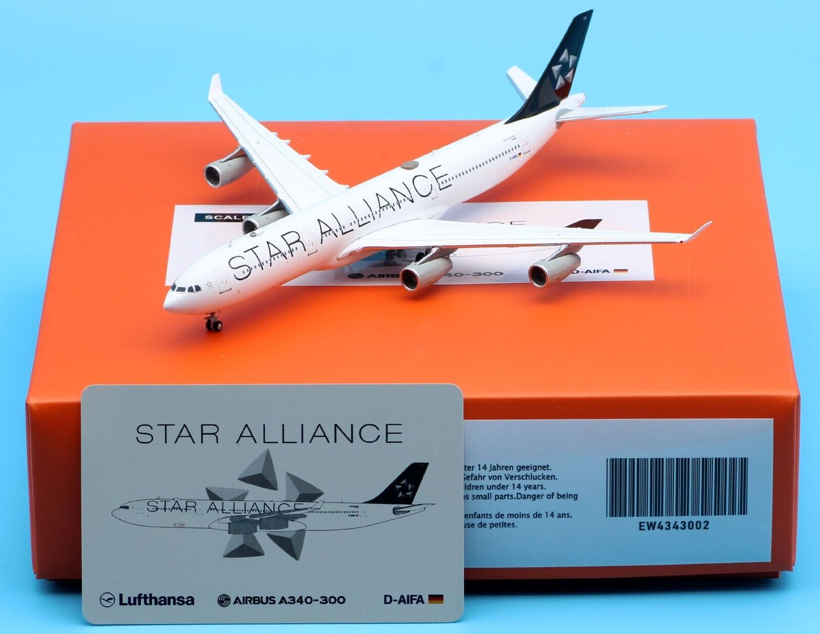 JC Wings 1:400 Lufthansa Airbus  A340-300 Diecast Aircraft Jet Model D-AIFA