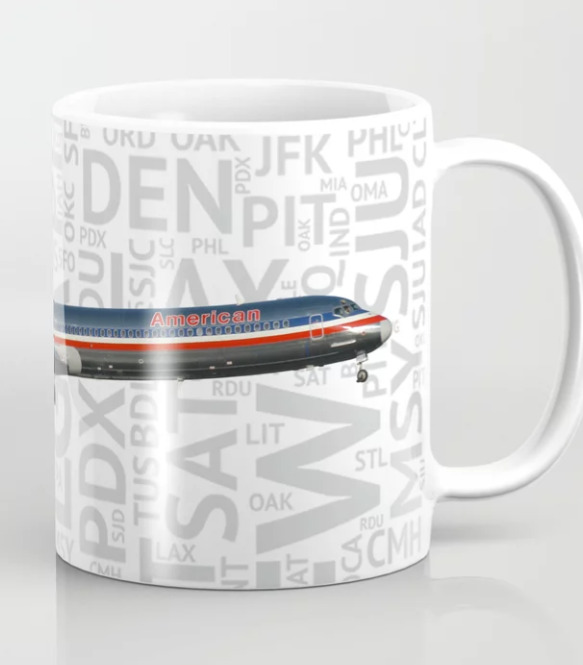 American Airlines MD-80 with Airport Codes - Coffee Mug (11oz)