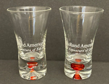 Holland America Line Cruise Ship Souvenir Red Bubble Cordial Glass Shot Glasses picture