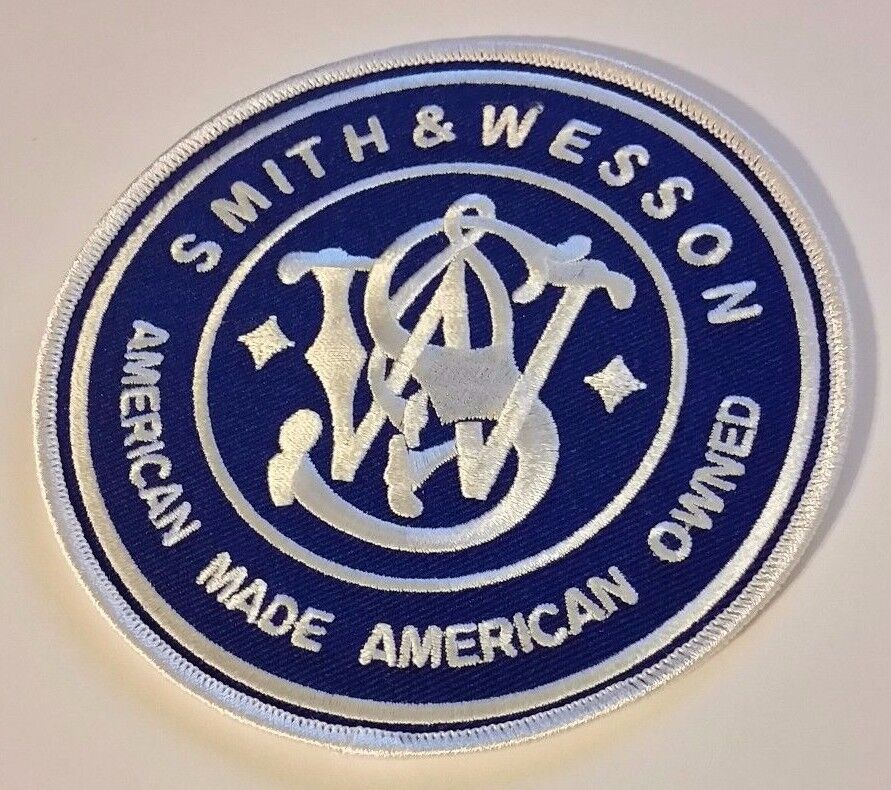 Smith and Wesson Firearm Patch 4 inch  Blue and White