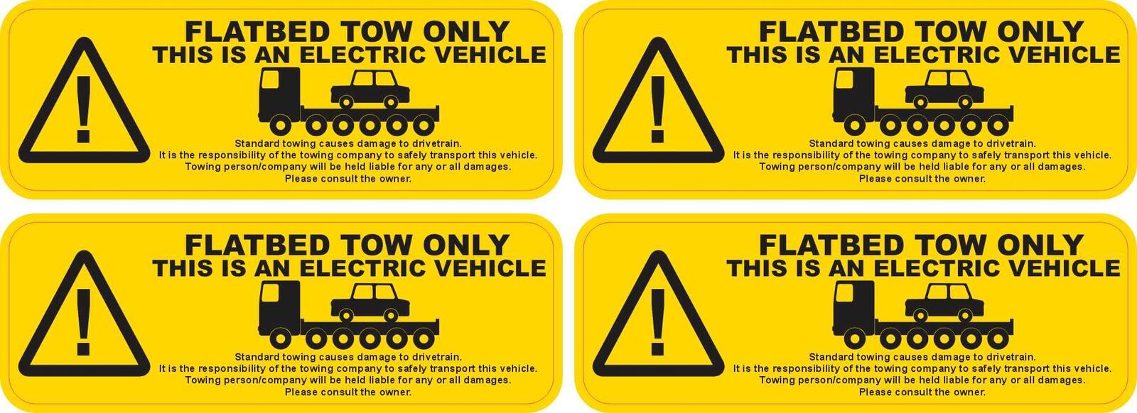 StickerTalk Electric Vehicle Flatbed Tow Sticker, 1 inches x 3 inches