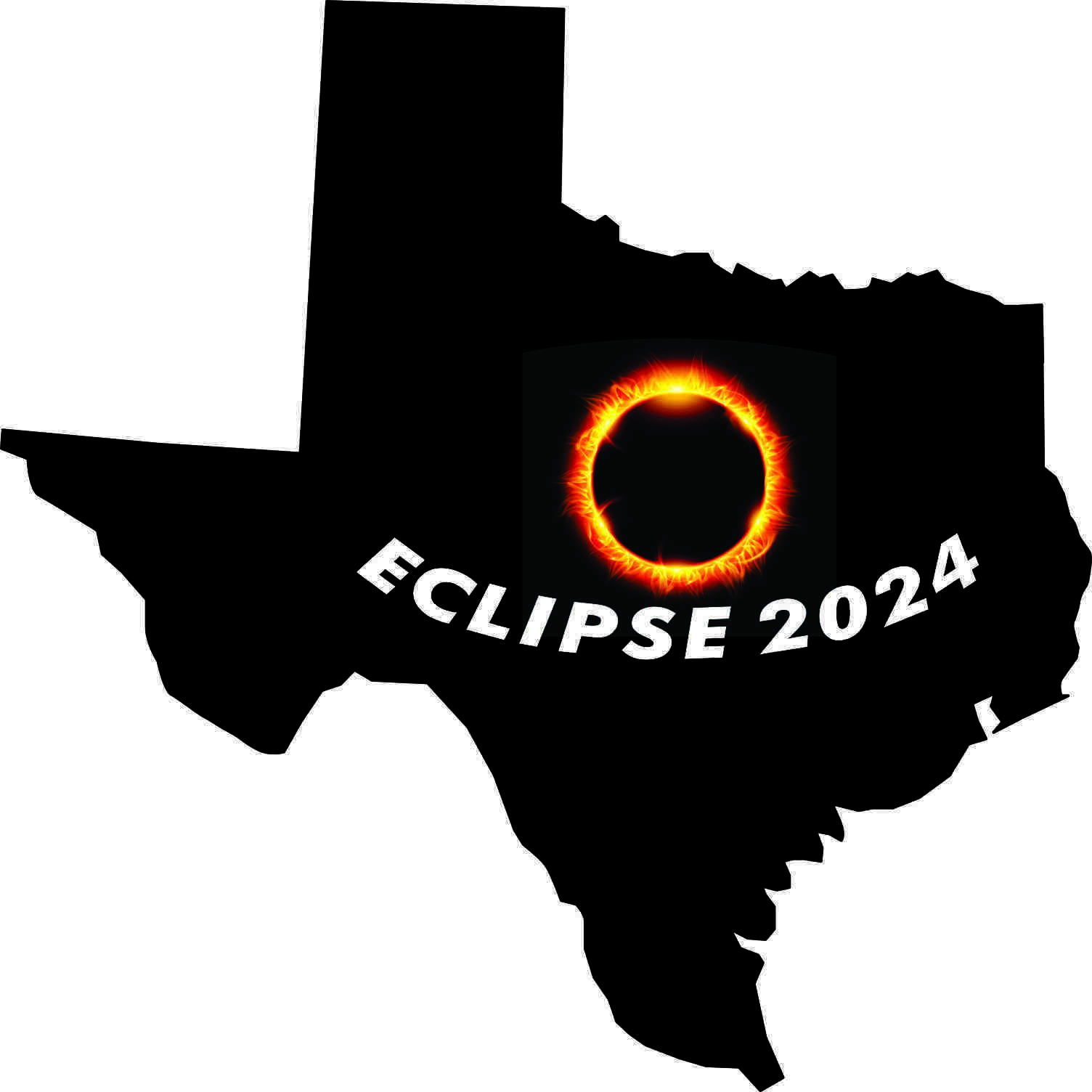 5x5 Texas Eclipse 2024 Sticker Luggage Car Window Truck Bumper Cup Tumbler Decal