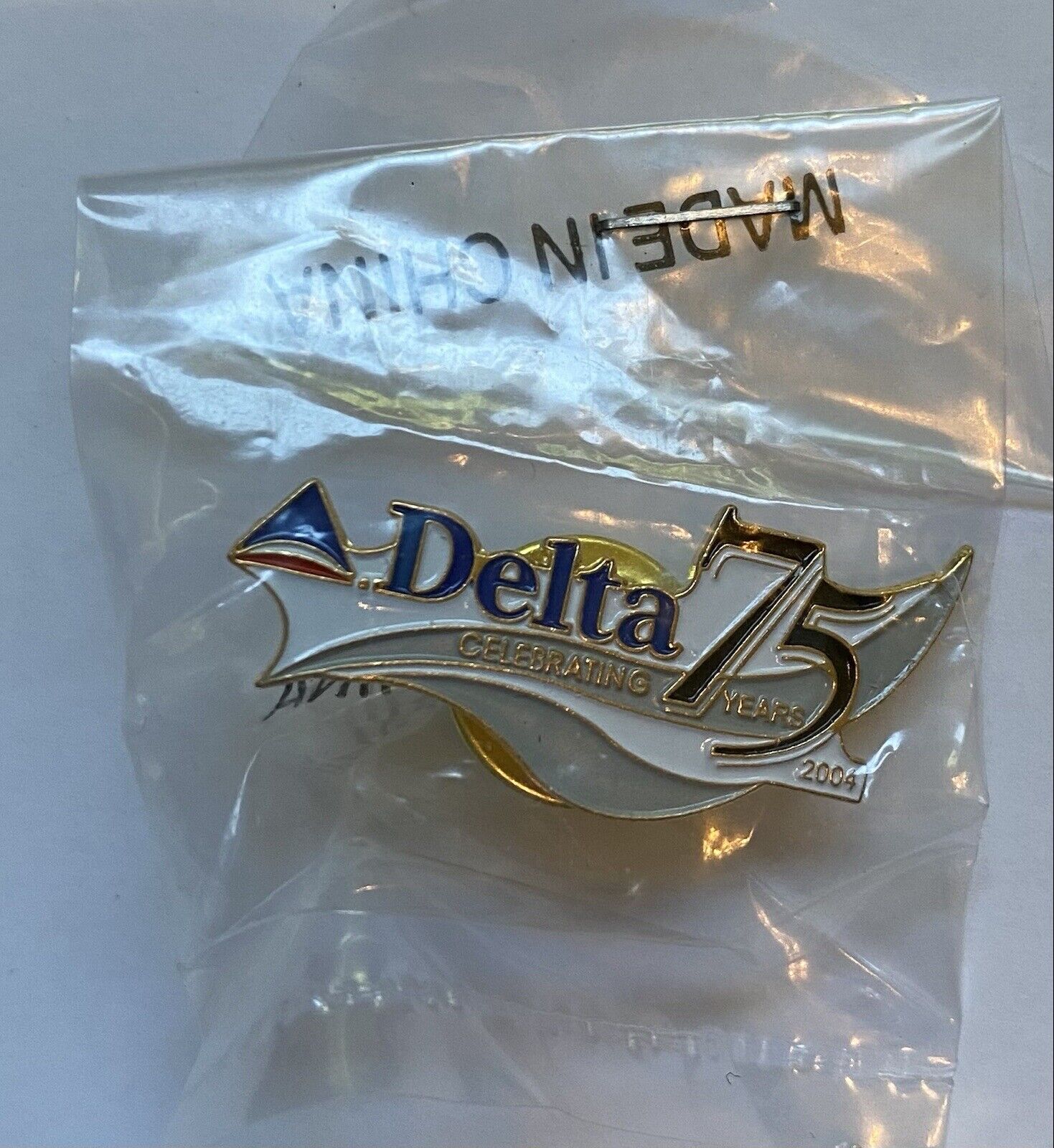 Vintage Delta Air Lines Airlines 75 Year Anniversary Uniform Lapel Pin 2004