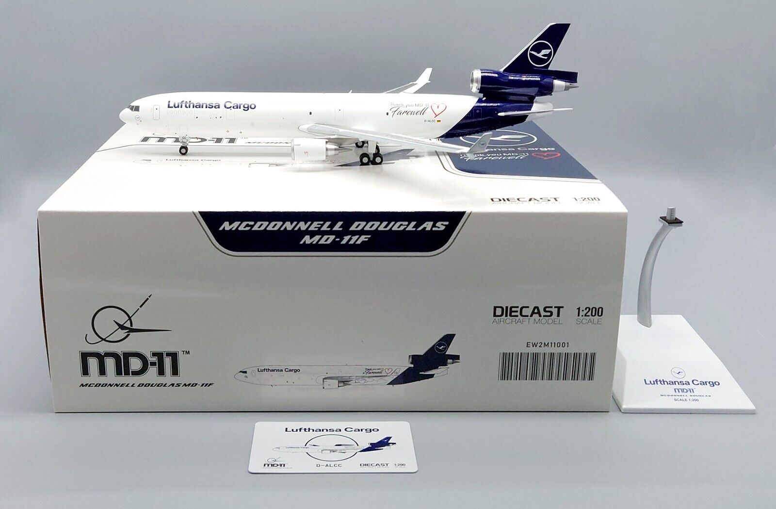 Lufthansa Cargo MD-11(F) Reg: D-ALCC EW Wing Scale 1:200 Diecast model EW2M11001