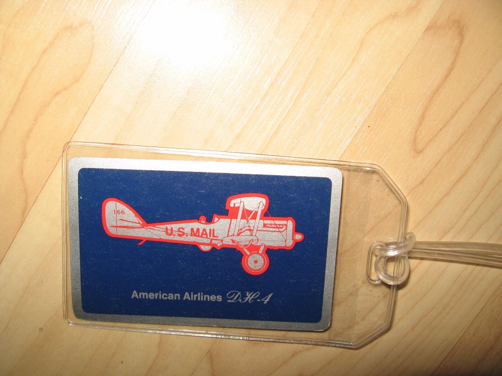 American Airlines Luggage Tag - Vintage AAL DH-4 Playing Card Suitcase Name Tag