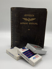 Leather Jeppesen Airway Manual 458 Binder Only 3 Playing Cards Delta USAir Read picture