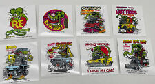 Set (8) Custom Ed Roth RAT FINK Muscle Car Theme Vinyl 3”-4” Color Decals picture