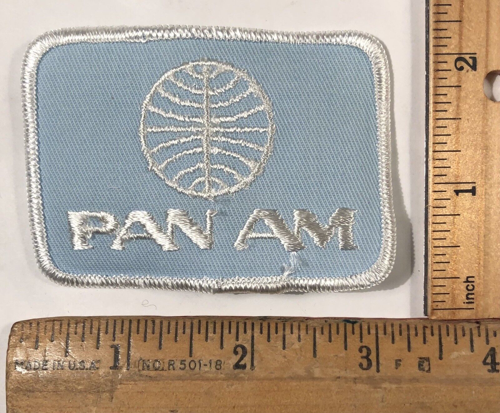 Vintage Pan Am Airlines Logo 2” x 3” Patch Airplane Aviation
