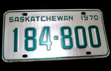 Saskatchewan Canada 1970 License Plate 184-800 in Great Condition picture