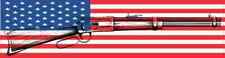 8in x 2in Rifle USA Flag Vinyl Sticker Car Truck Vehicle Bumper Decal picture