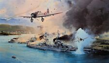 Remember Pearl Harbor by Robert Taylor art print signed by USS Nevada Veterans picture