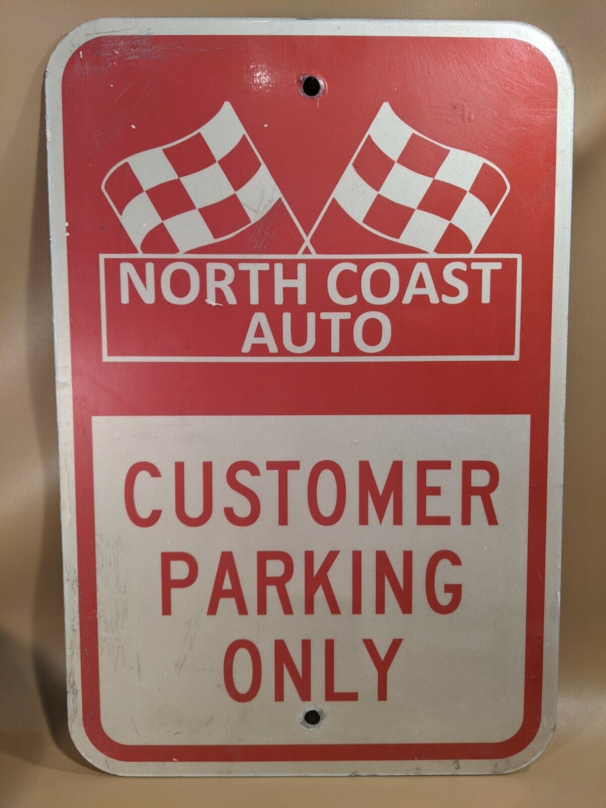 Vintage North Coast Auto Customer Parking Only Sign