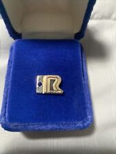 Roadway Express Safety Award Tie Clip Pin Blue Gem Very Rare In Blue Velvet Case picture