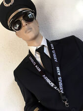 Lanyard AIRBUS A320 BLACK  keychain neckstrap pilot crew A 320 picture