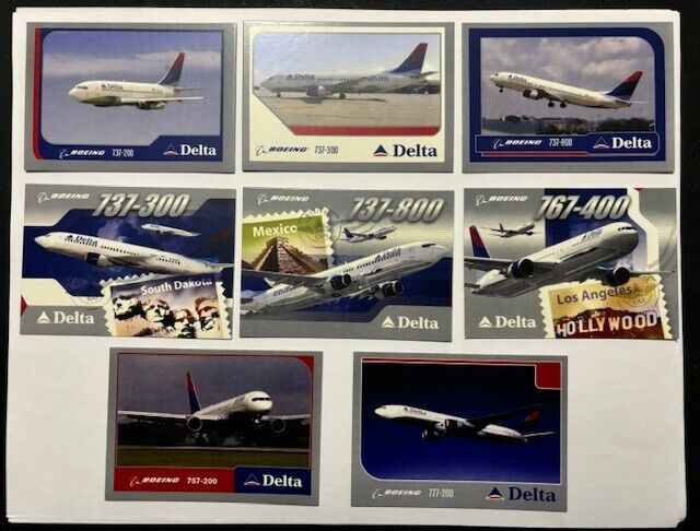 2003/04 Delta Air Lines Boeing 737/757/767/777 Aircraft Pilot Trading Cards
