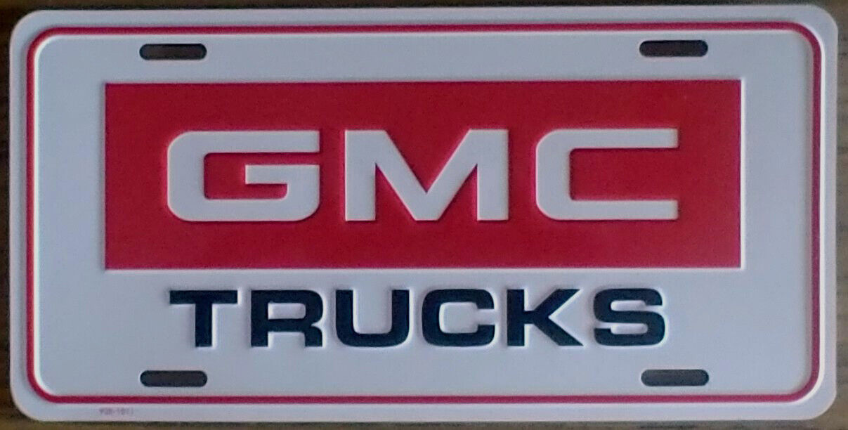 Vintage GMC License Plate Embossed Metal New Old Stock Trucks #2084