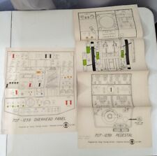 Vintage American Airlines Airplane Cockpit Instrument Panels Diagrams 707-123B  picture