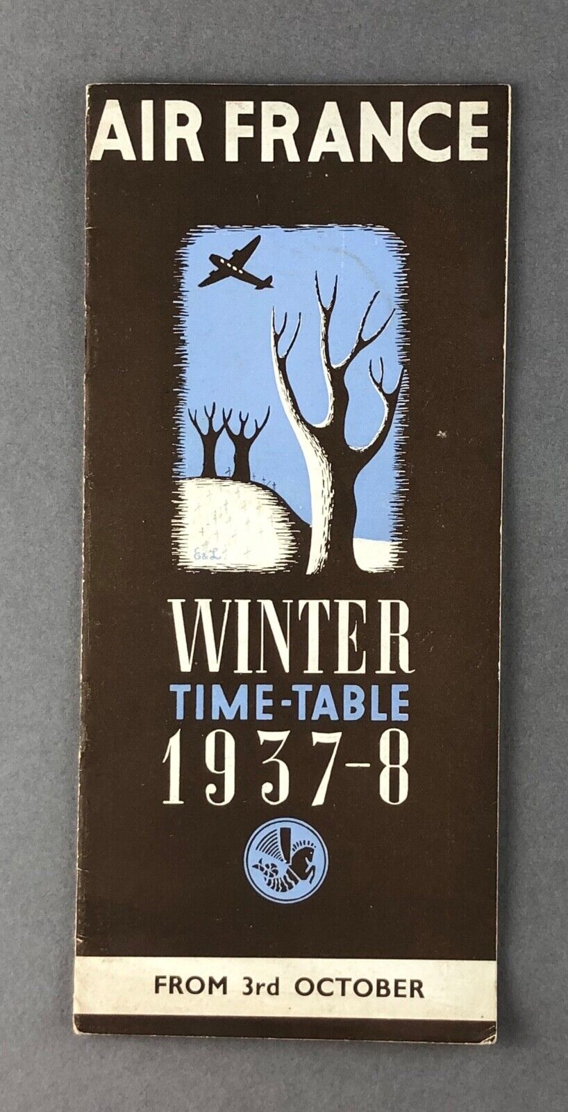 AIR FRANCE AIRLINE TIMETABLE WINTER 1937/38 