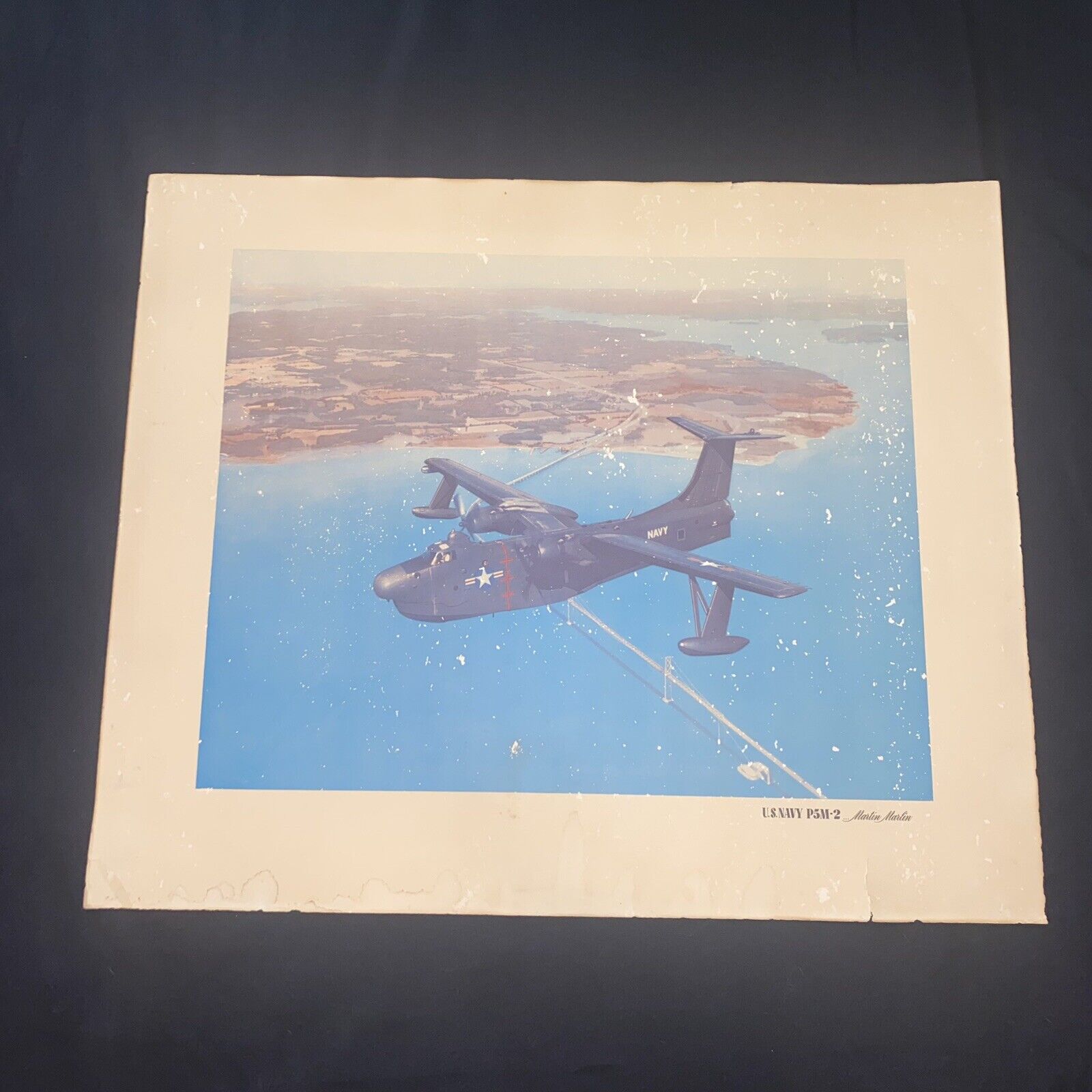 Vintage Lockheed Martin Marietta Marlin P5M-2 Navy Plane Poster Photograph 24x20