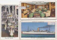 P and O 'Strathallan' British Atlantic Ocean Liner THREE 1930s Ad Cards picture