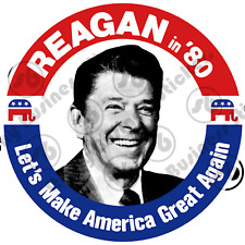 Ronald Reagan Button Let's Make American Great Again 2.25 inch MAGA TRUMP Button picture