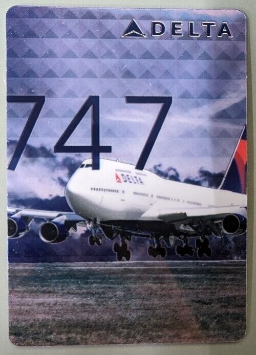  Delta Air Lines BOEING 747 - 400 Aircraft Pilot Trading Collector Card #42