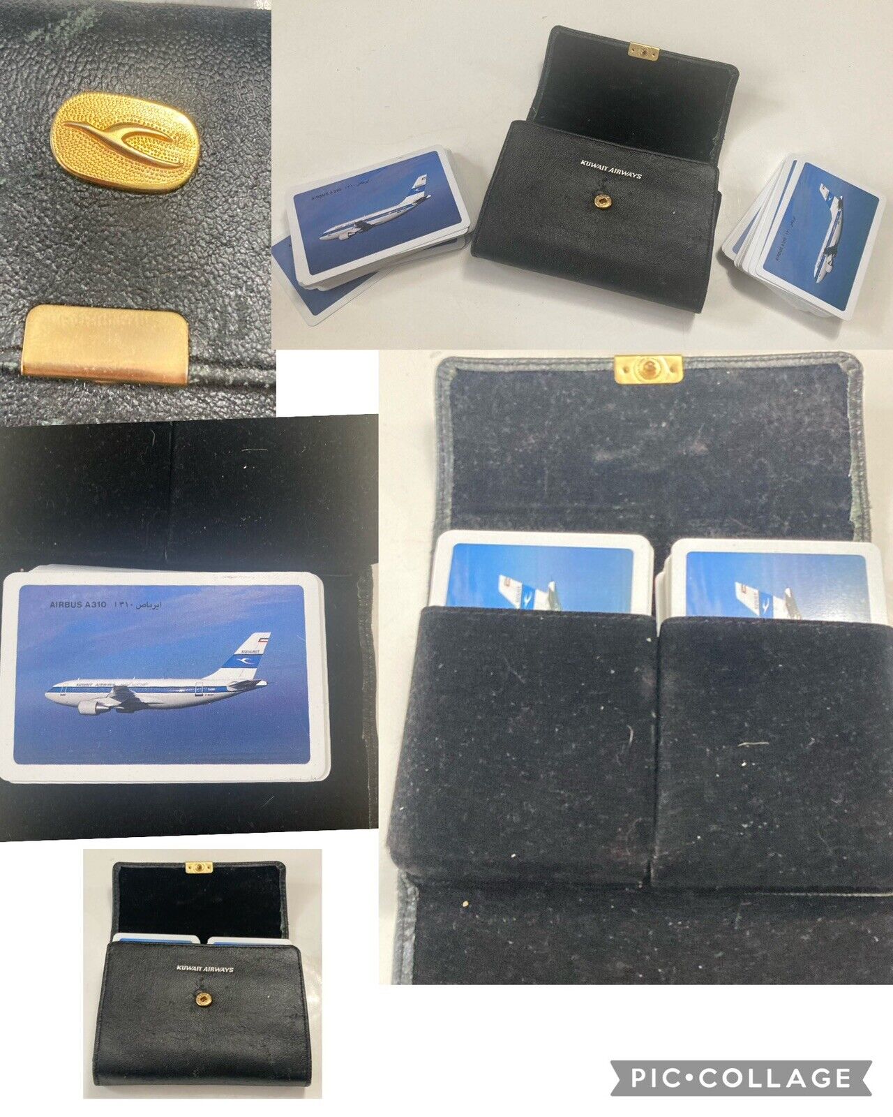 Kuwait Airways Airbus A300 First Class 2 Decks Playing Cards in Carrying Case