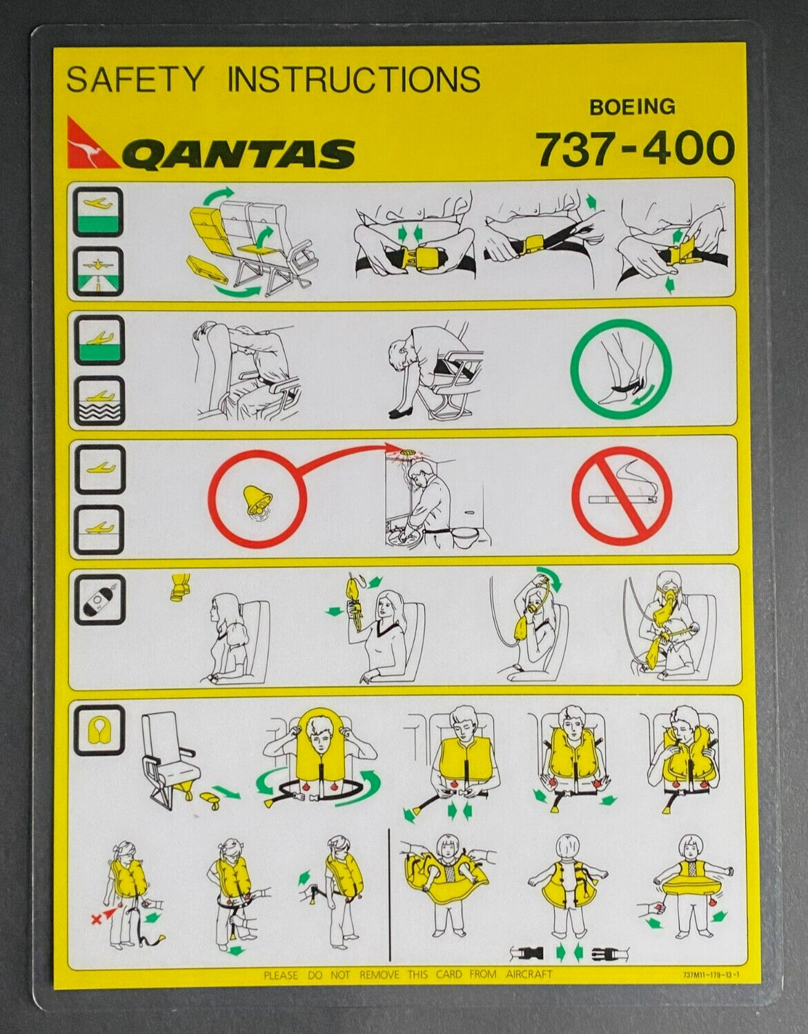 Qantas Boeing 737-400 Safety Card