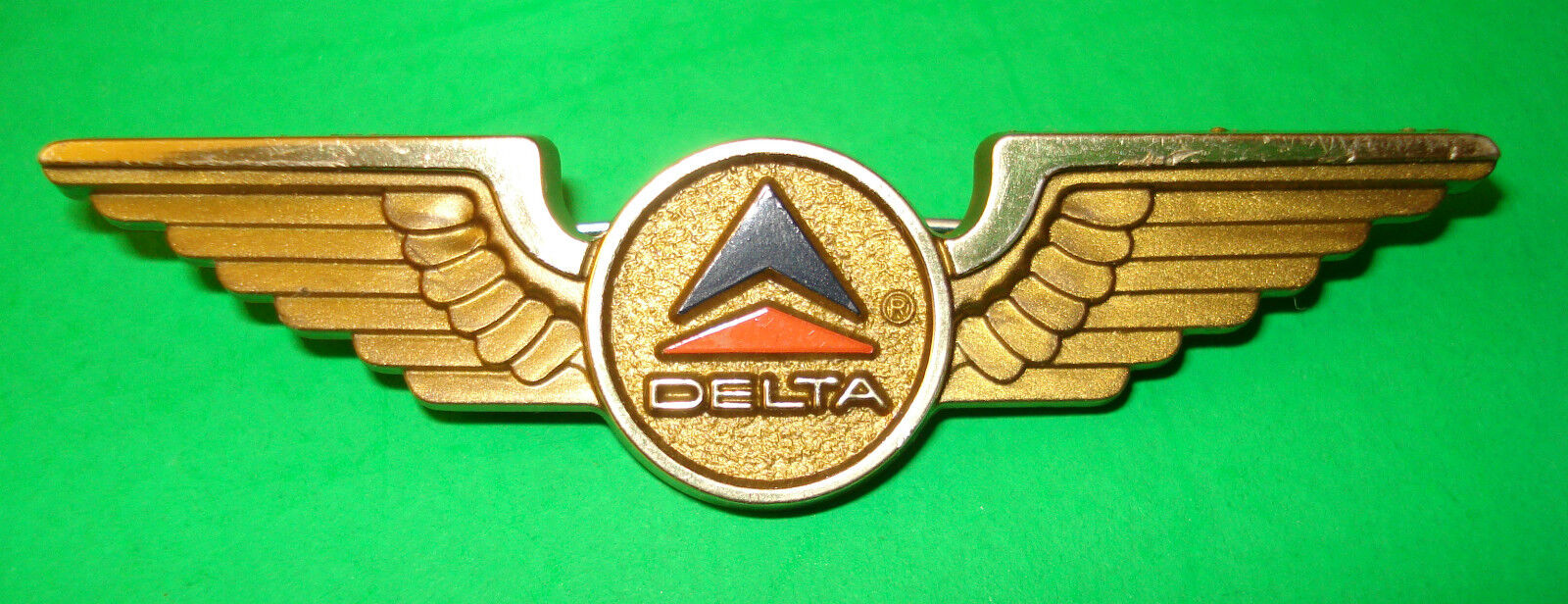 Vintage Stoffel Seals Delta Airlines Junior Flyer, Gold Plastic Wings Pin 