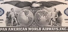 Rare 🤩 Blue Vintage 1960s - 70s Pan Am American World Airways Stock Certificate picture