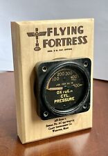 Boeing B-17 Flying Fortress Salvage Part Oxygen Gauge WWII Plaque Gift picture