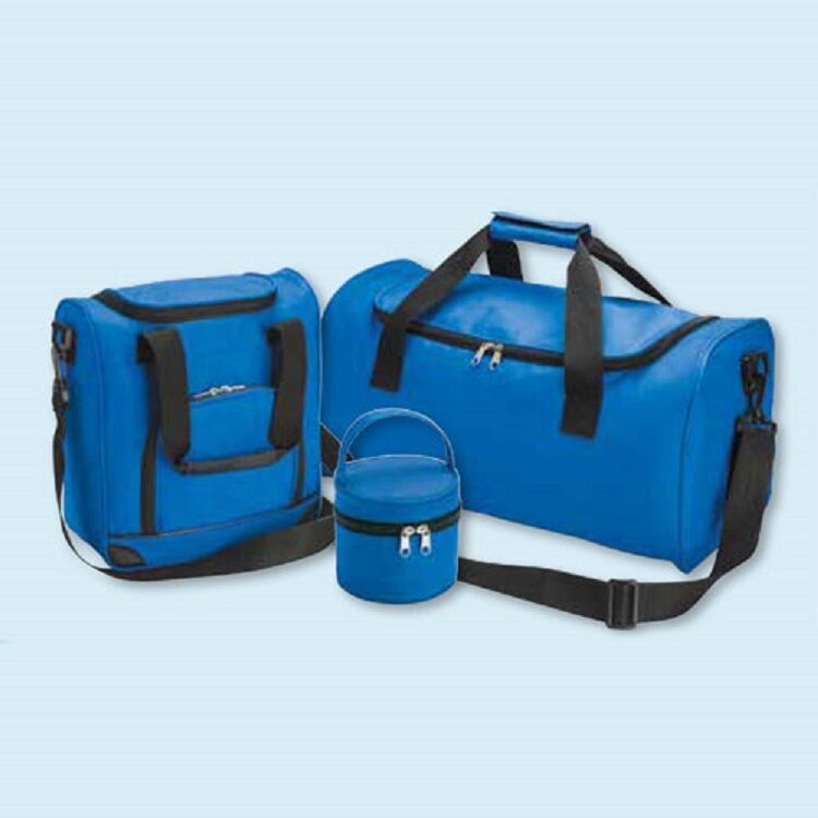 Deluxe 3-PC Travel Luggage Blue Duffle Bag Upright & Toiletry Sturdy Canvas $100