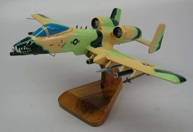 A-10 Warthog Thunderbolt A10 Airplane Desktop Kiln Dry Wood Model Regular New