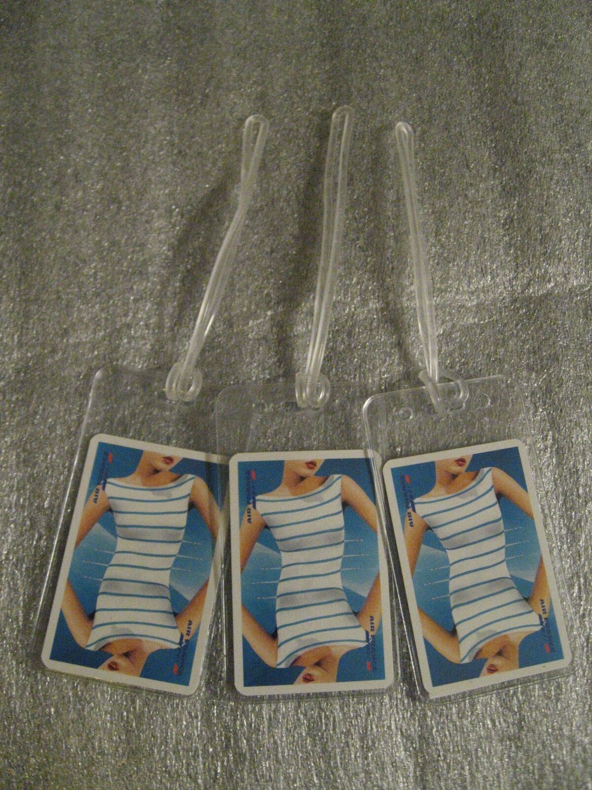 Air France AF Vintage 1980's Women's Breasts Playing Card Luggage Name Tag Tags 