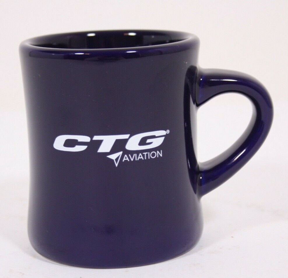 CTG Crestwood Technology Group Aviation Supply Cafe Coffee Cup Mug Cobalt Blue