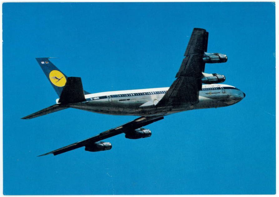 Lufthansa German Airlines Air Lines LH Boeing 707 Jet Airplane 1970's Postcard