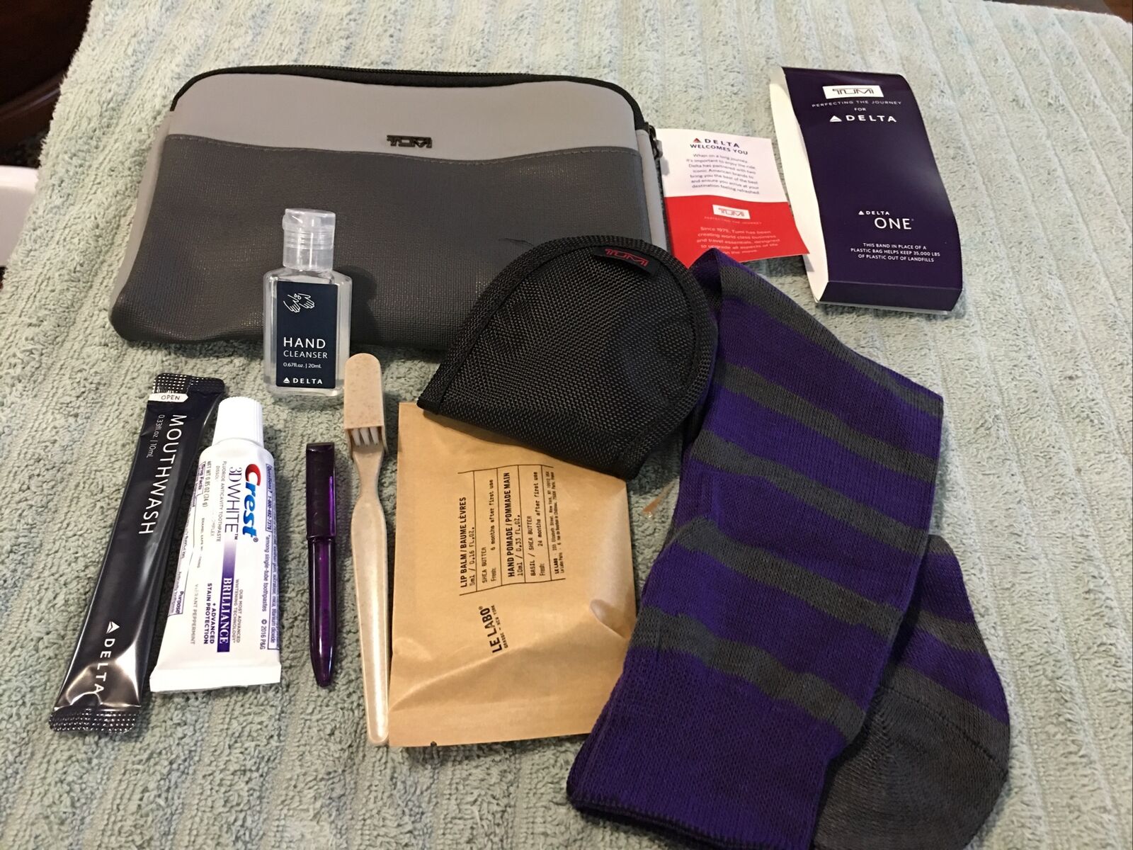 Delta Airline One Soft Tumi Amenity Kit Travel Bag New See Pictures For Items